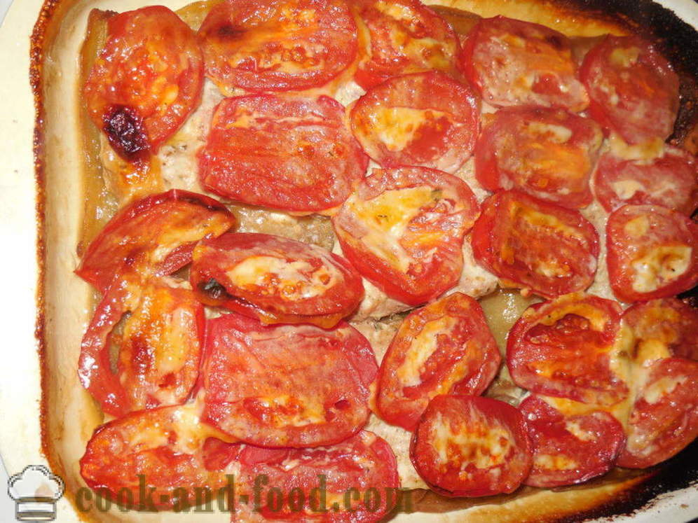 Baklažānu ceptas gaļas un tomātu - piemēram, ceptu baklažānu ar gaļu krāsnī, ar soli pa solim recepšu fotogrāfijas