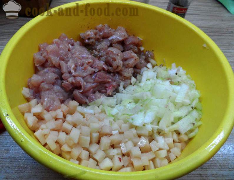 Echpochmak tartars ar gaļu un kartupeļiem - kā gatavot echpochmak, soli pa solim recepšu fotogrāfijas