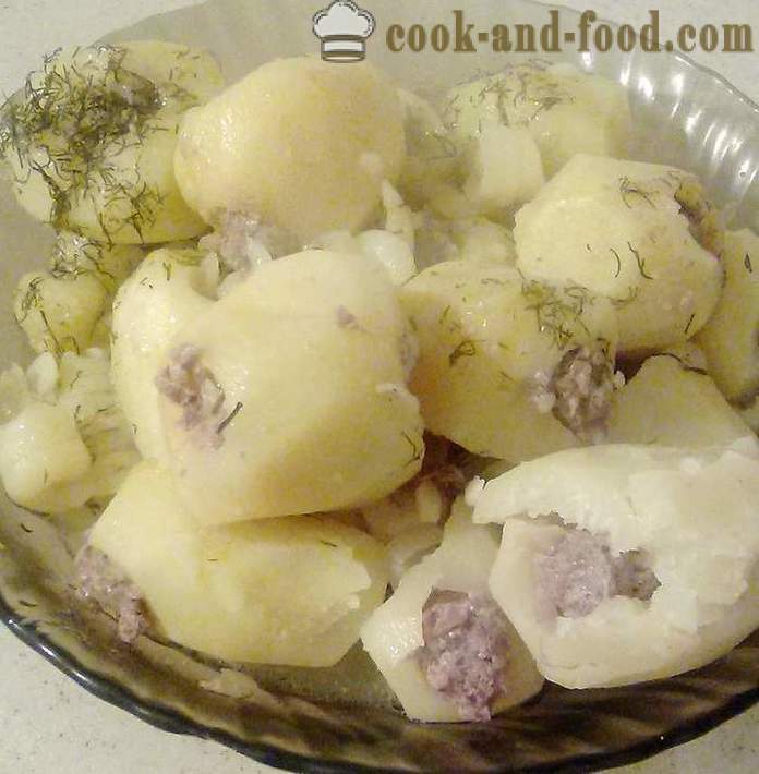 Sautēti kartupeļi pildīti ar malto gaļu - soli pa solim, kā padarīt sautēti kartupeļi pildīti ar malto gaļu, par recepti ar fotogrāfiju