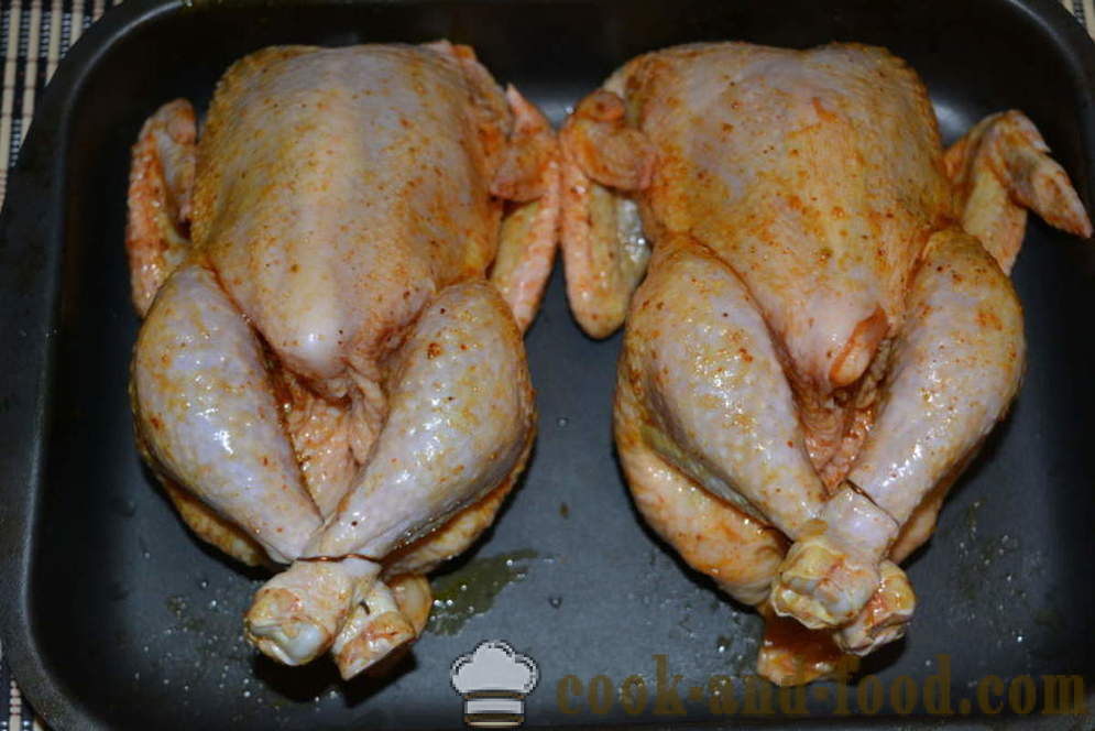 Pildīta vistas ar kraukšķīgu garozu cepta krāsnī - tāpat cepta vistas krāsnī kopumā, soli pa solim recepšu fotogrāfijas