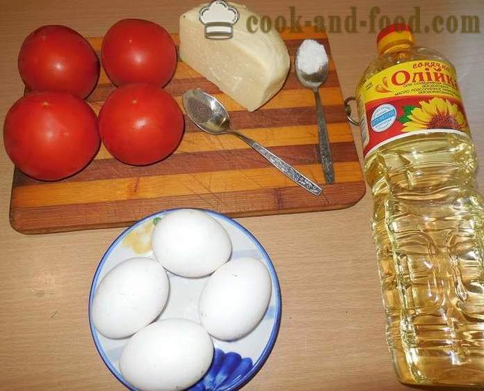 Original olu kulteni vai tomātus gardu tomātu ar olu un sieru - kā gatavot olu kulteni, soli pa solim recepšu fotogrāfijas