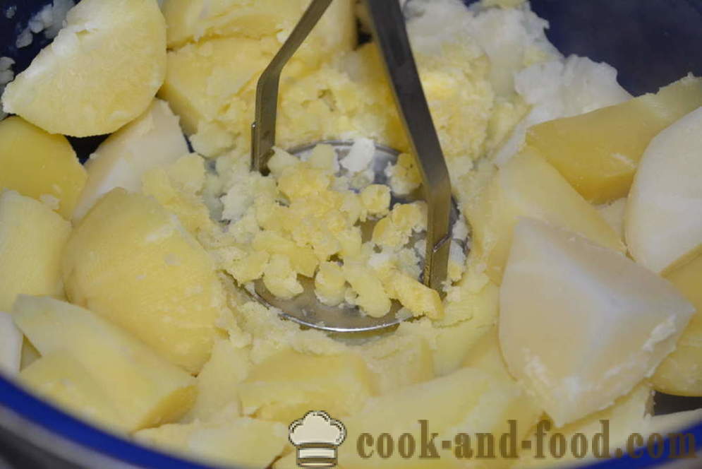 Kartupeļu biezenis ar pienu un sviestu bez kunkuļiem - kā gatavot gardu kartupeļu biezeni, soli pa solim recepšu fotogrāfijas