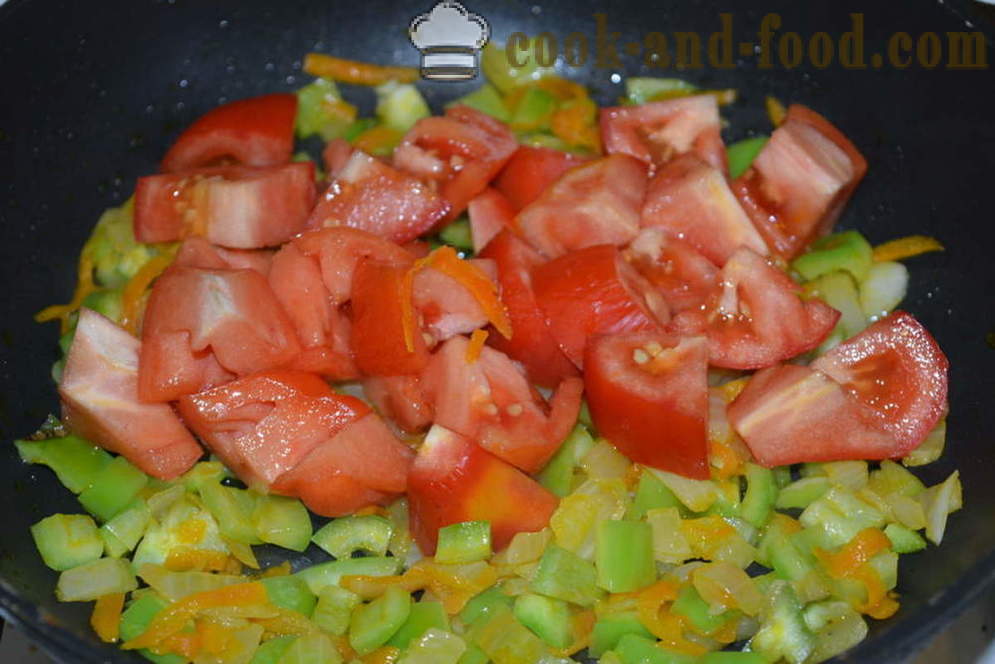 Delicious drupans griķi ar dārzeņiem pannā, - kā gatavot griķu ar dārzeņiem, soli pa solim recepšu fotogrāfijas