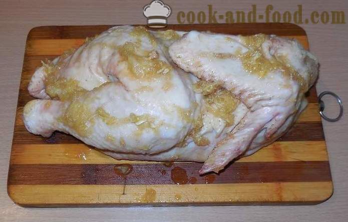 Vistas cep piedurkņu (puse liemeņa) - kā garšīgu vistas cepta krāsnī, kas ceptas vistas recepti pakāpenisku, ar fotogrāfijām