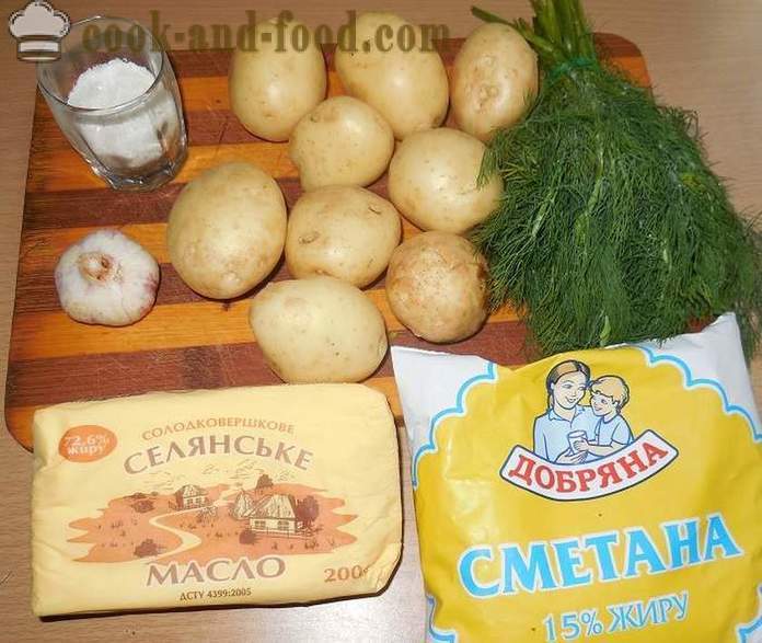 Gardi jaunie kartupeļi skābo krējumu ar dillēm un ķiplokiem - to, kā gatavot gardu jaunos kartupeļus, vienkāršu recepti ar foto