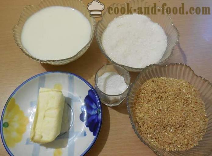 Kā pagatavot kviešu pārslas ar pienu - soli pa solim recepšu fotogrāfijas
