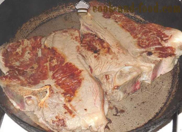 Delicious un sulīgu liellopa steiks vai cūkgaļas Ti Bon - gatavošanas pilna apdedzināšanas gaļas - soli pa solim recepšu fotogrāfijas