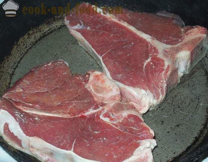 Delicious un sulīgu liellopa steiks vai cūkgaļas Ti Bon - gatavošanas pilna apdedzināšanas gaļas - soli pa solim recepšu fotogrāfijas