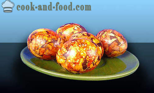 Lieldienu olas krāsotas ar sīpolu sēnalas - kā krāsot olas sīpolu mizās, vienkāršus veidus glezniecības Lieldienas.