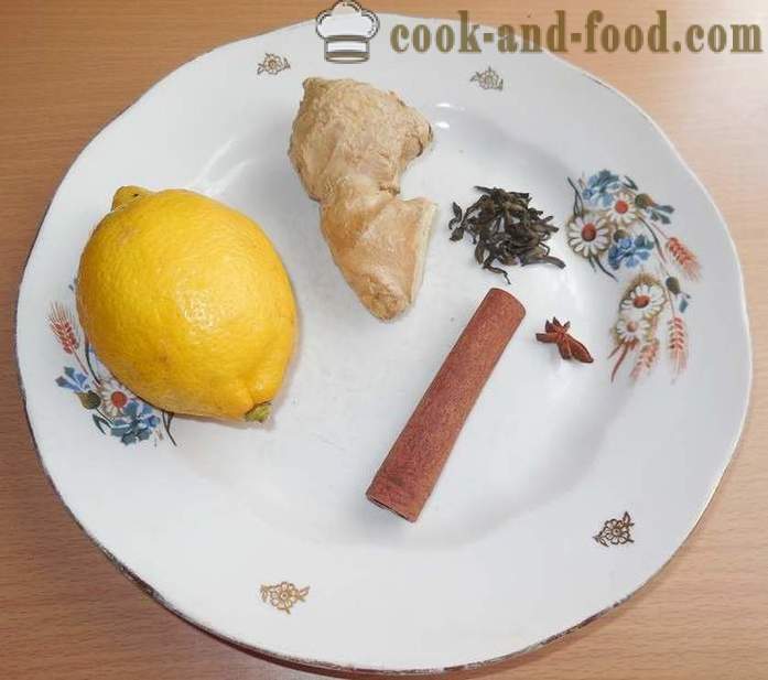 Zaļā tēja ar ingveru, citronu, medus un garšvielas - Kā pagatavot ingvera tēju recepti ar fotoattēliem.