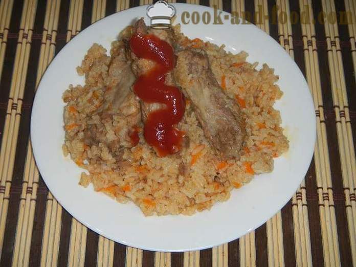 Cūkgaļa un svaigs rīsu multivarka - kā gatavot rīsus ar gaļu multivarka, soli pa solim recepti ar fotogrāfijām.