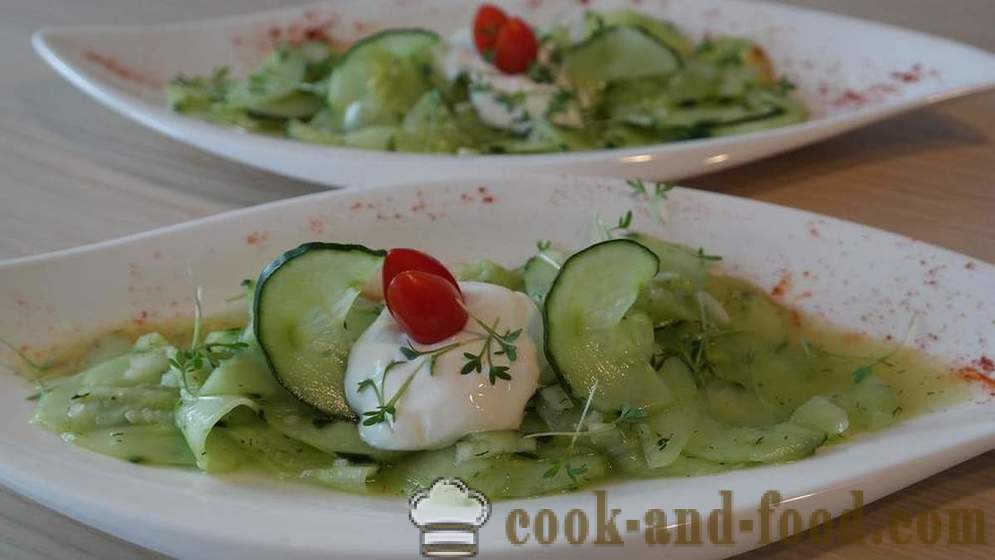 Receptes salāti ar svaigiem gurķiem