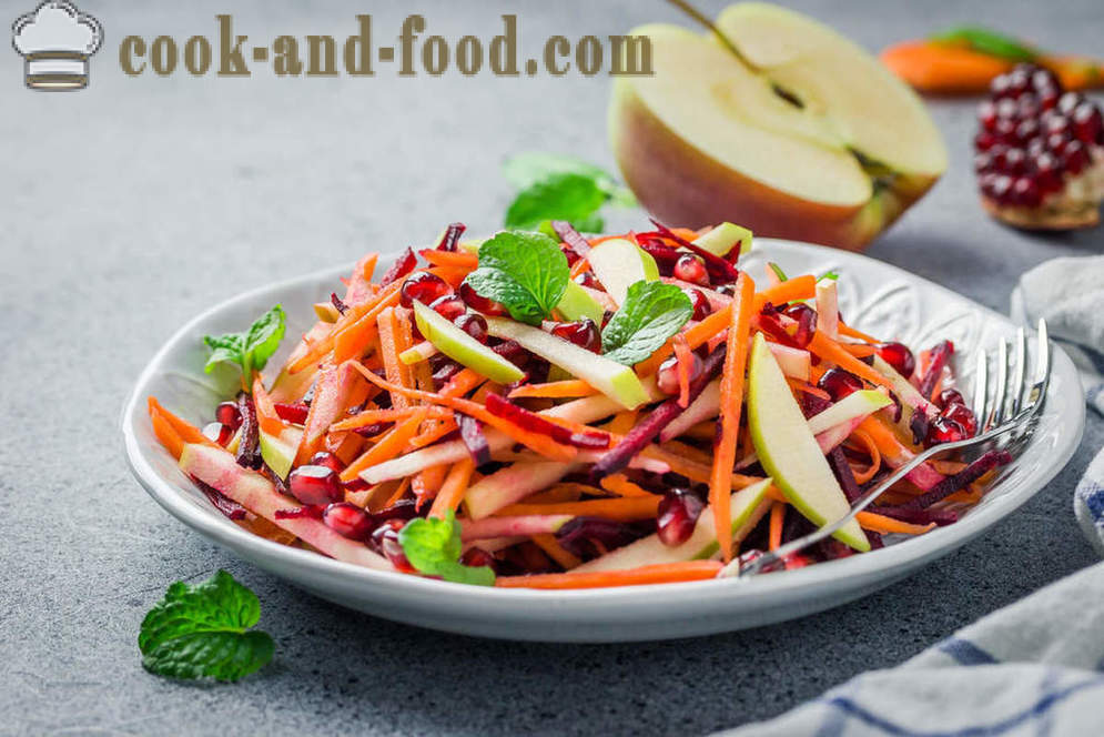 Vitamīnu bagāti ēdieni: 5 salātu receptes no bietēm un burkāniem - video receptes mājās